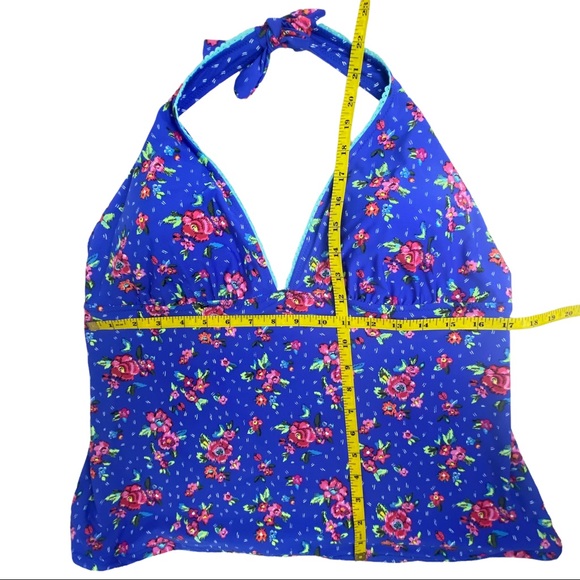 Vera Bradley Blue Water Bouquet Reversible Tankini 2 PC Bikini Set; SZ XL - Picture 6 of 10